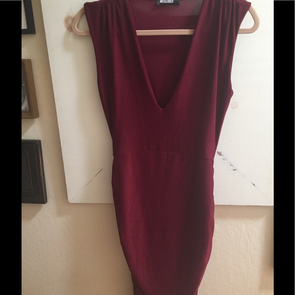 Missguided Deep Plunge Body Con Dress